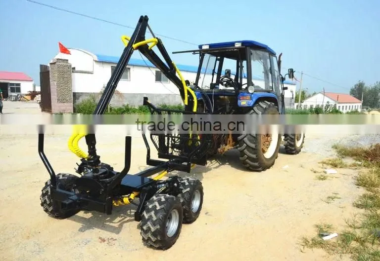 Top quality! log trailers with grapple/ log loader trailer with crane