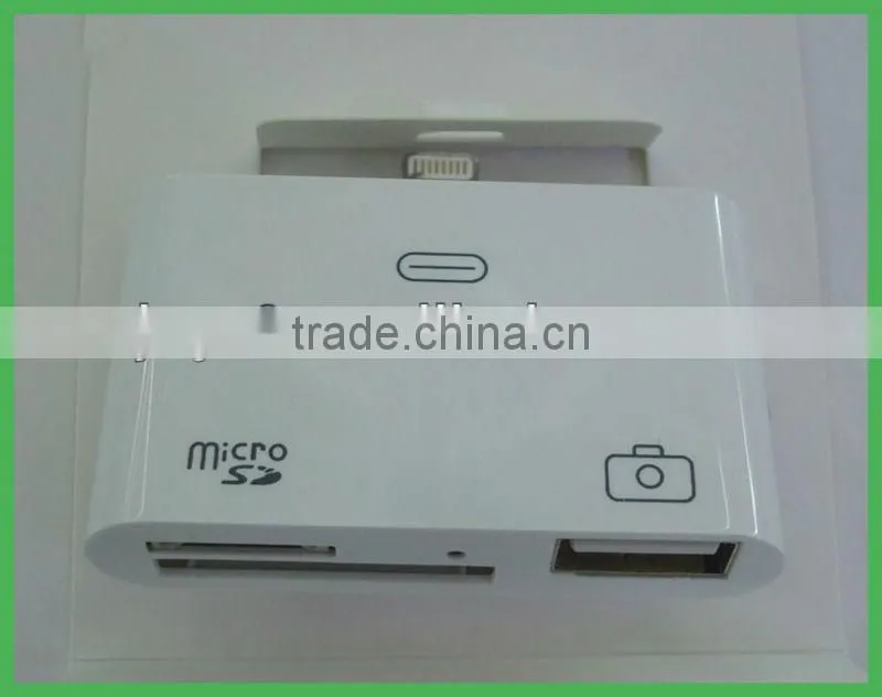 Newest 3 in 1 card reader for ipad 4/ipad mini,with adapter
