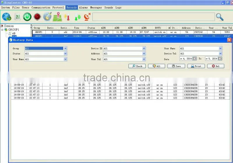 GSM GPRS Analog logger with PC software system, monitor temperature, oil flow, humidity, current, voltage, oil level sensor