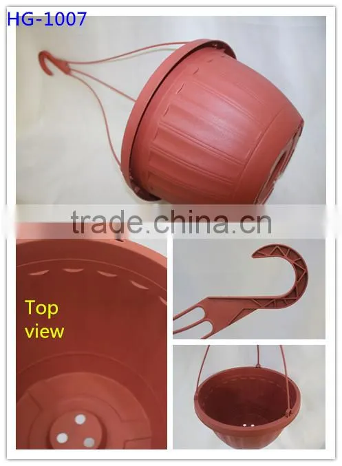 custom plastic wall mounted hanging self watering flower pots with hook