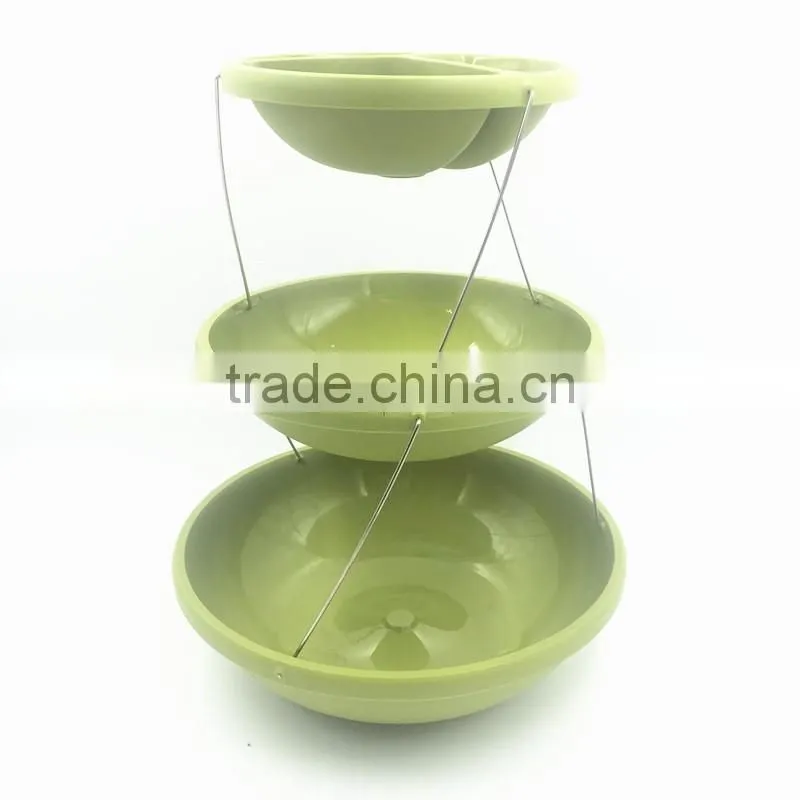 Plastic 3 Tier Fruit Tray, Sushi Divider Plate With Stealth Magnet Parts Fold