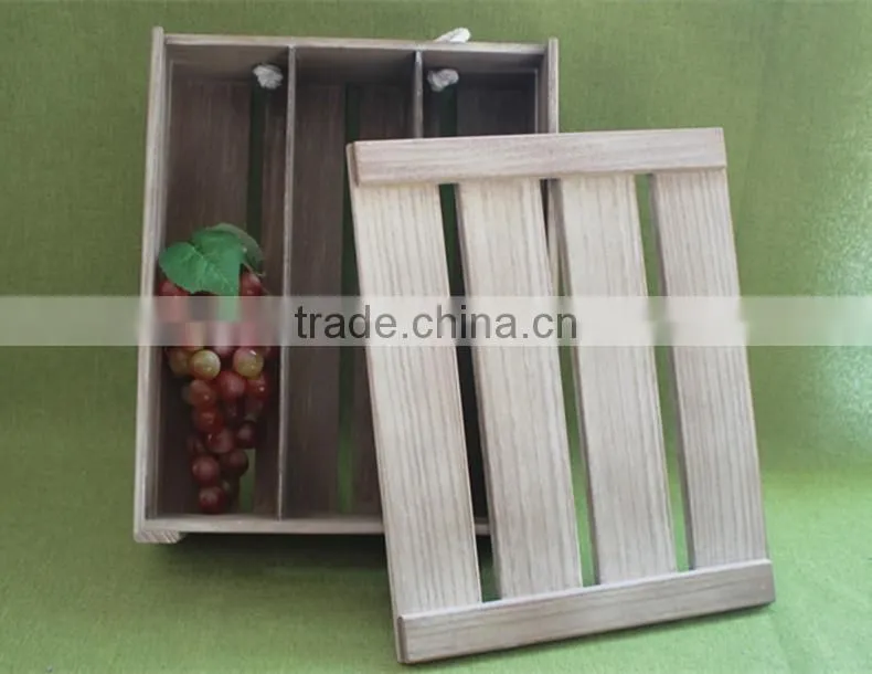 2016 Unfinished wooden wine box wine glass packing box wooden wine boxes for sale