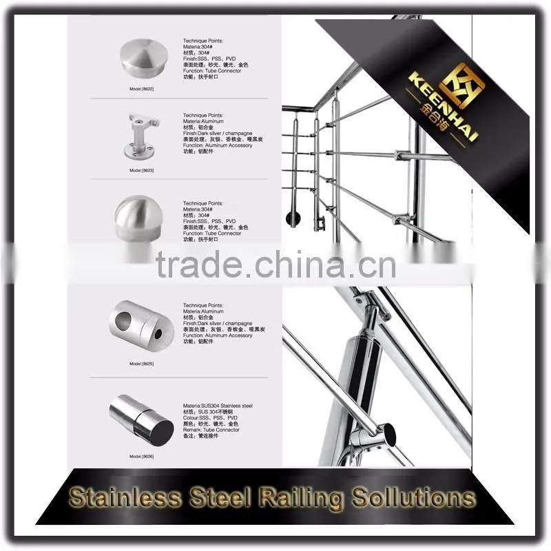 Modern Design Outdoor Stair Balcony 304 Stainless Steel Railing
