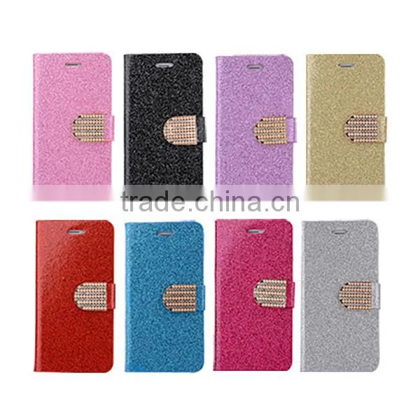 New arrival glitter leather case, phone case with card slot for iPhone6 6S