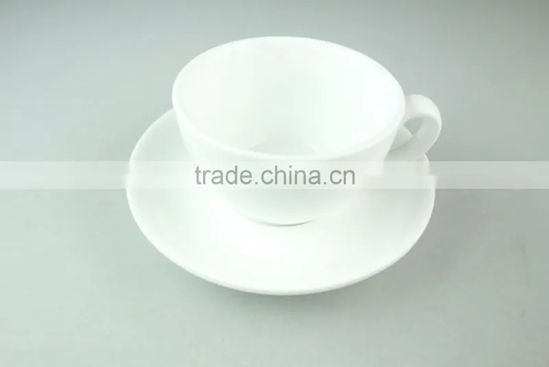 cheap stock pure white ceramic porcelain tea cup and saucer set