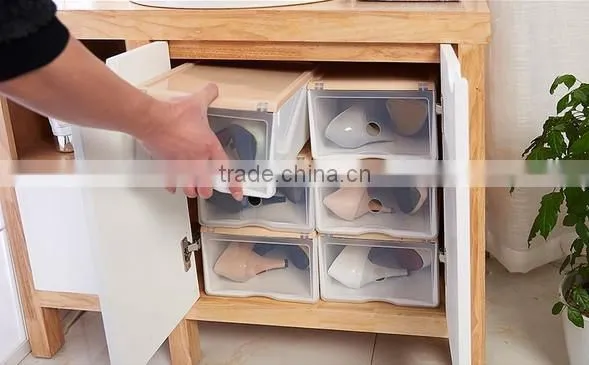 Wholesale Stock Small Order Plastic Transparent Shoes Storage Box