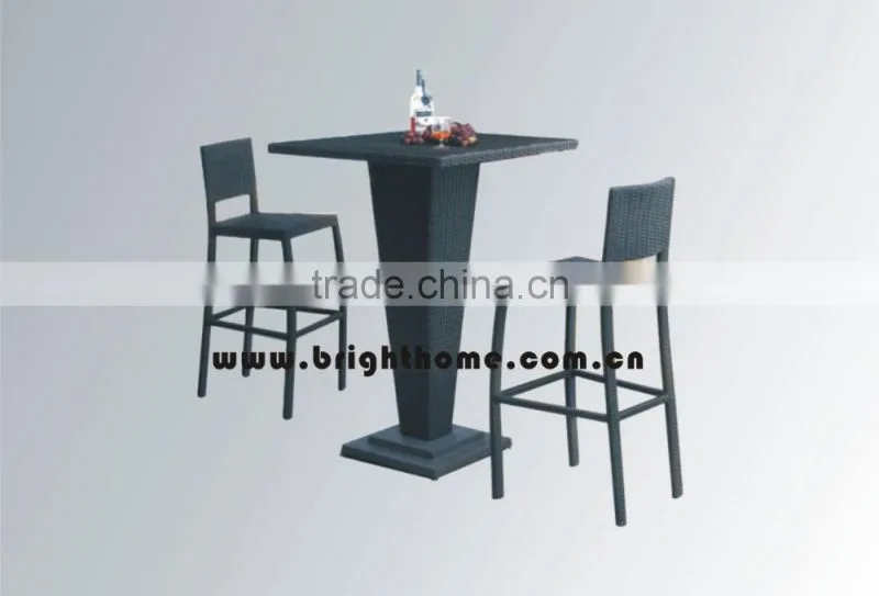 High Chair Rattan and Aluminum Bar Set
