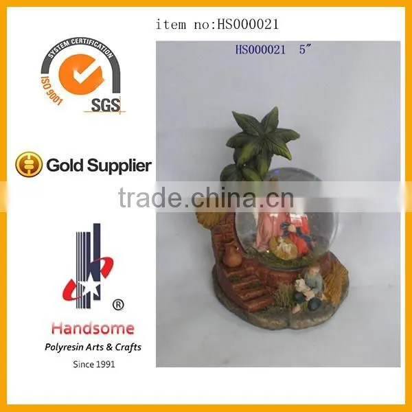 xmas religious design resin xmas ball xmas water globe