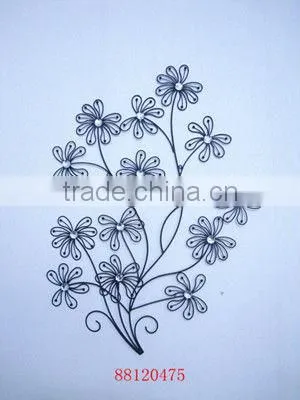 Metal Flower Wall Decor with Color Jewelry