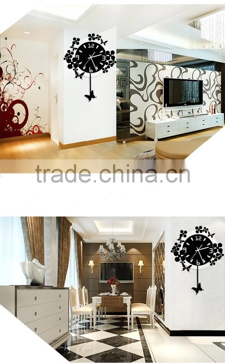 Luxury Modern DIY acrylic Wall Clock Stickers Decals Home Room Art Decor Watches/timepiece
