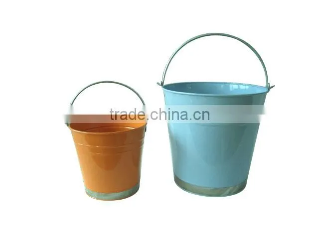 Galvanized Metal Bucket with Handle