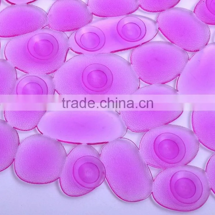 Fashion wood grain oval pvc bath mat