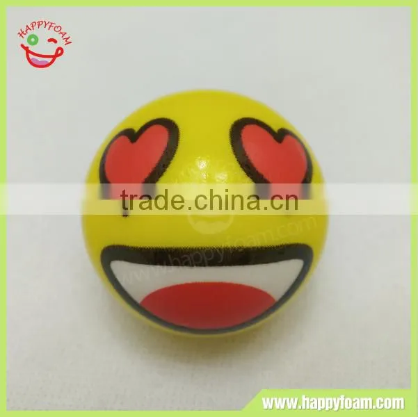 Erotic smile face emoji PU stress ball toy , high quality soft foam bouncing ball
