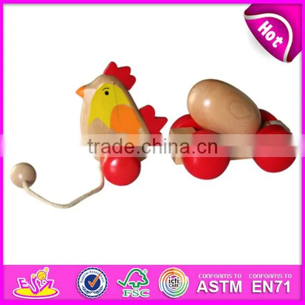 2016 new design push back car toy,cute and lovely wooden animal toy,most fashion pull and push toy W05B068