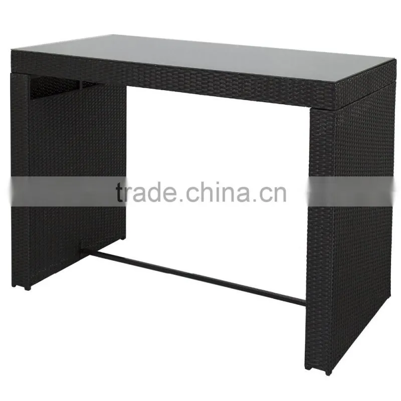 7pc rattan wicker bar stool dining table set for eating and drinking for hot sale