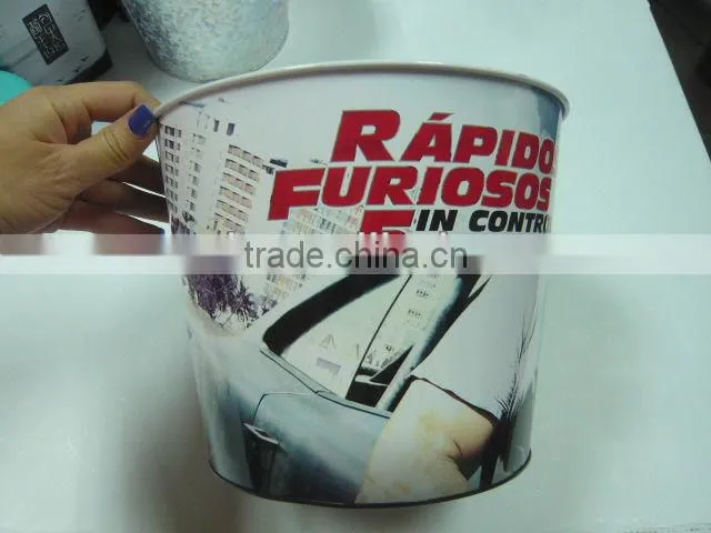 Metal Popcorn Tin Box, Metal Popcorn Bucket, Tin Bucket