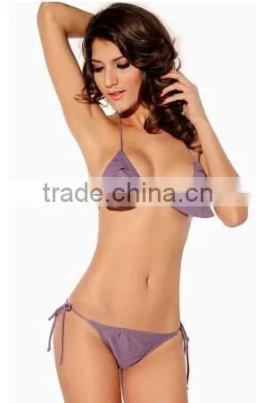 Soild Light Purple String top Sexy cutely Bikini