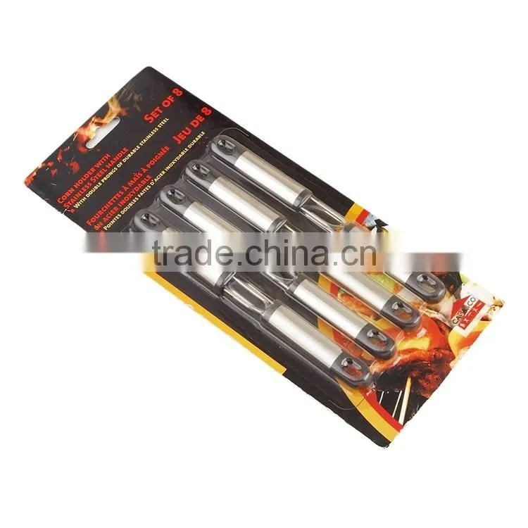 8pcs stainless steel corn cob needles for 8 person