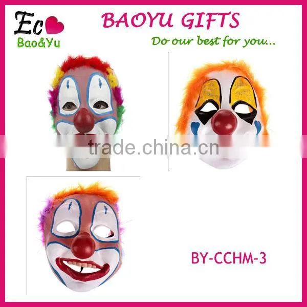 Clown latex mask ,Wholesale Hallween Party Latex Mask Funny Clown Mask With Wig