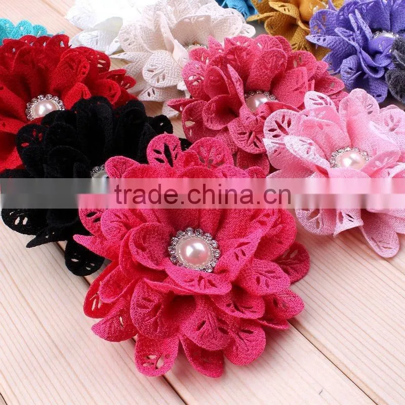 hot sale fabric flower clip for baby girls