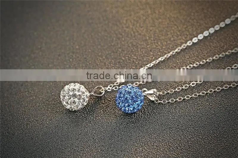 925 sterling silver fresh rhodium plated ball shape pendant necklace