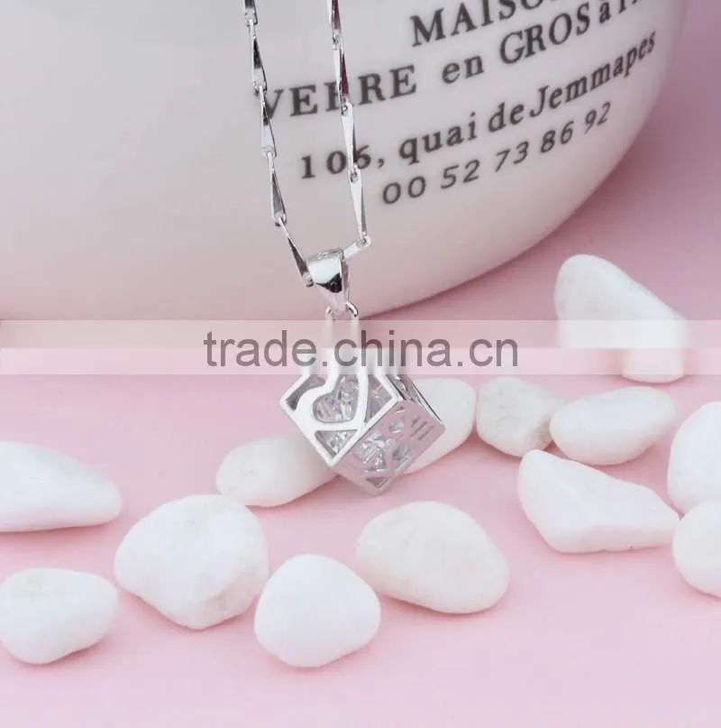 Modern personalized design jewelry 925 silver Rubik's Cube pendant