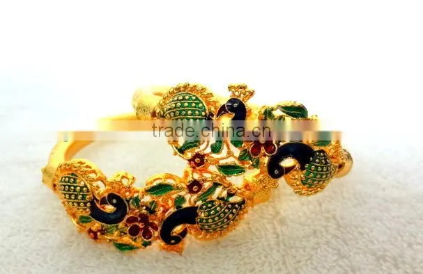 Stylish Micro Gold Plated Kadas, Wholesale Fancy Indian Kada Bangles