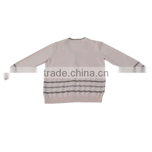 2014 V-neck cotton girl stripes cardigan sweater