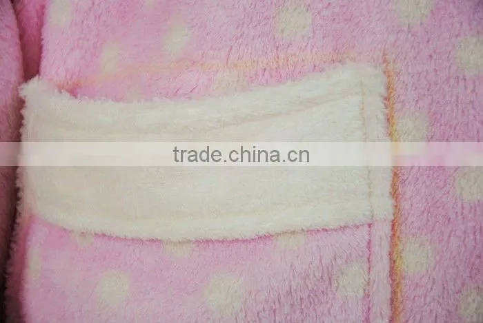 girls' 100% polyester pink coral fleece pajama