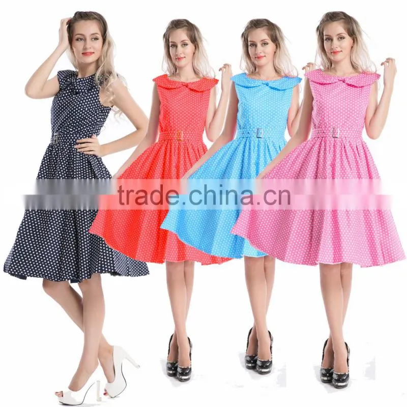 rockabilly whloesale Ladies Vintage Style Halter Neck Rockabilly Dress floral swing dress