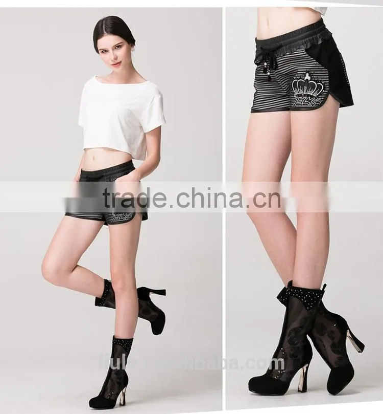 Fashion casual elastic waist tight nice short pants