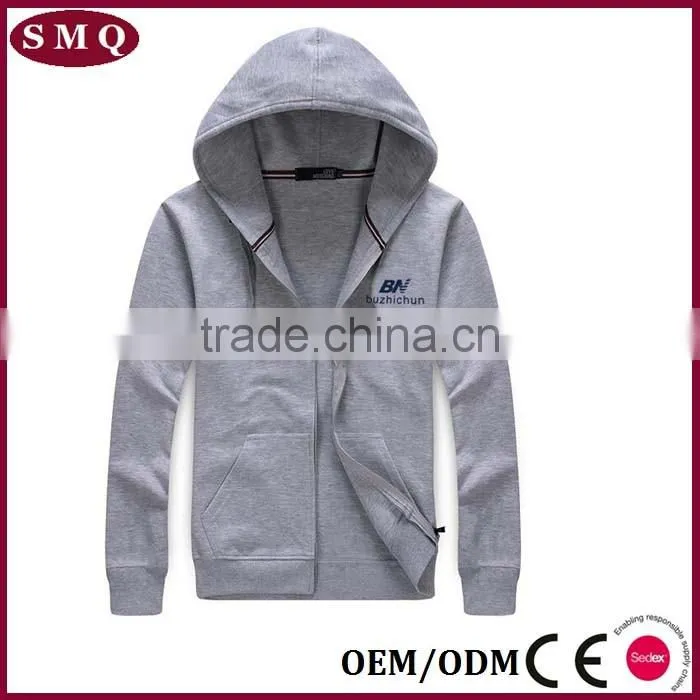 OEM Manufacturer Custom Size Plain cotton zipper jacket hoodies