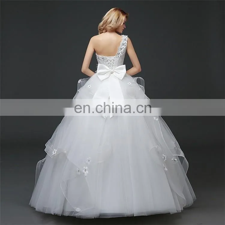 HS1631 2017 China Sexy Real Photos One shoulder Wedding Bridal Dress Vestidos