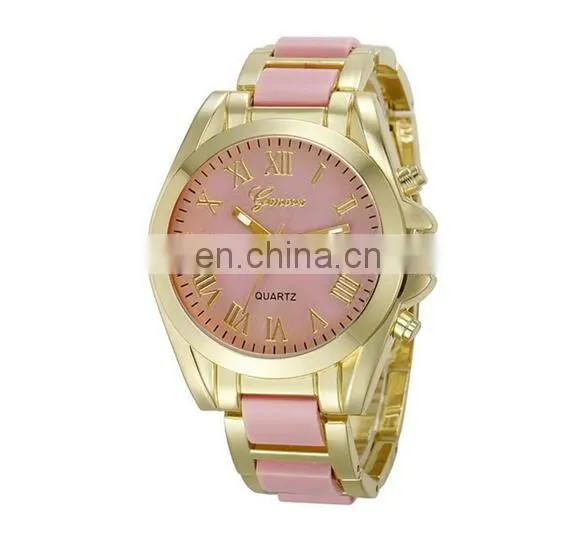 Fashion Men Women Geneva Roman Watch Lady Leather Band Analog Quartz Wrist Watches