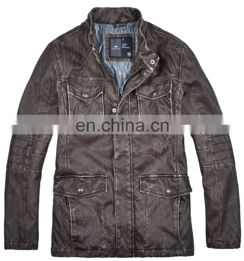 lastest fashion diamond thin quilted stylish men long leather coat
