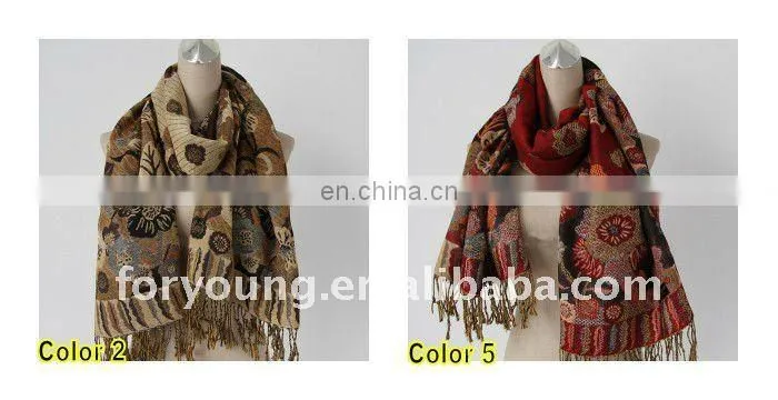 flower jacquard shawls and lady scarf