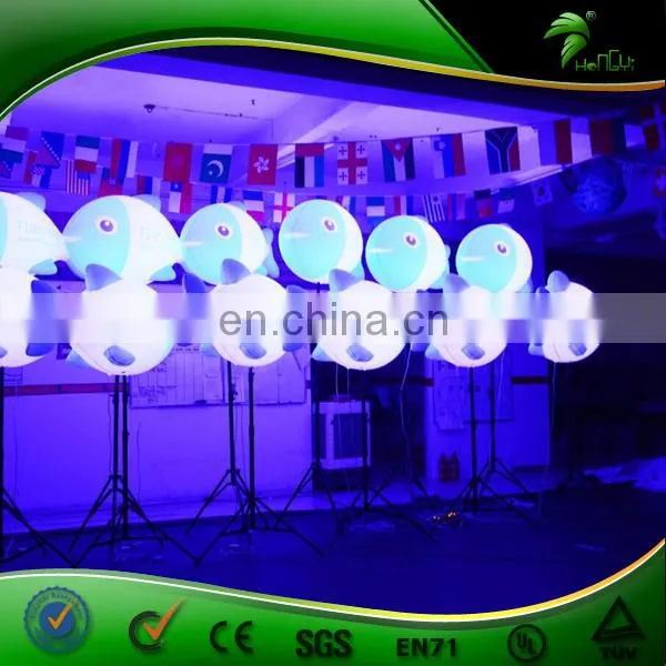 Customized Design Tripod Stand Inflatable Fish Model , Advertising Inflatable LED Lighting Standing Fish Balloon