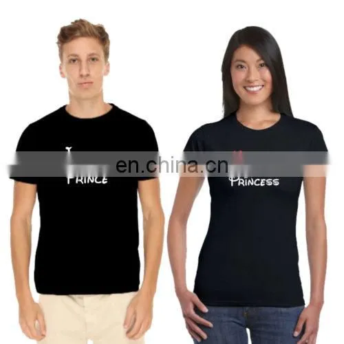 top selling products in alibaba stylish fashion custom print unisex or lover's t-shirts 100% cotton matching couple T shirt