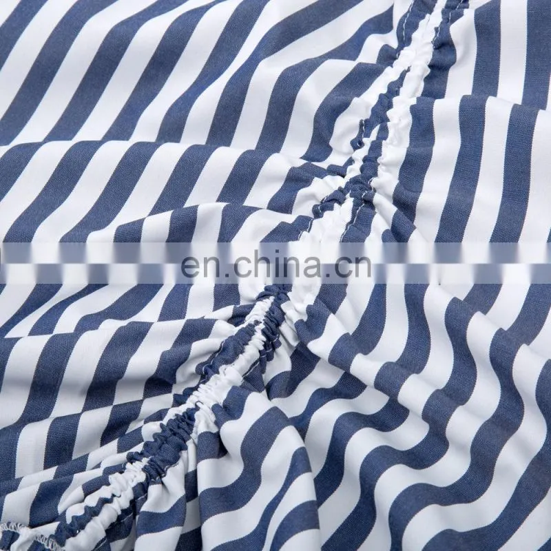Belle Poque Retro Vintage Gothic Style Blue & White Stripes Bustle Skirt BP000354-2