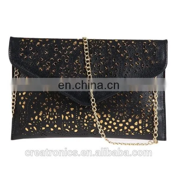 CR Hollow chains envelope bag neon color cutout bag pu candy color day clutch women handbags