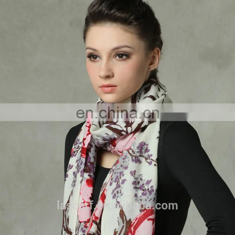 colorful flower Australia pure wool scarf