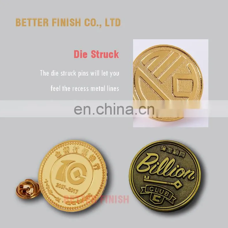 custom gold hard enamel folk art lapel pins metal pin badge