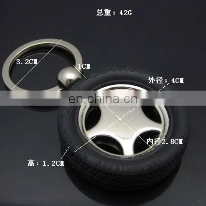 Tyre shape zinc alloy keychian with customized logo