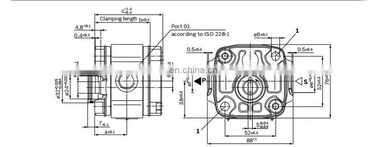 Rexroth type PGF1-2X/5.0RA01VP hydraulic fuel pto gear pump