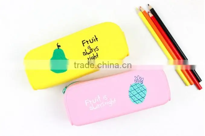 Popular Manufactory Price Silicone Square Zippered Pencil Case For Kids