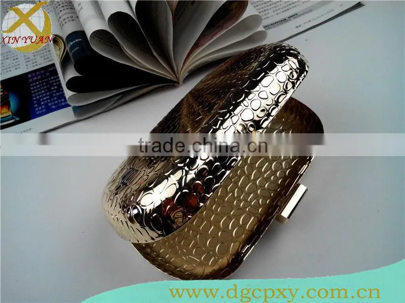 6 inch golden metal minaudiere cases for parties