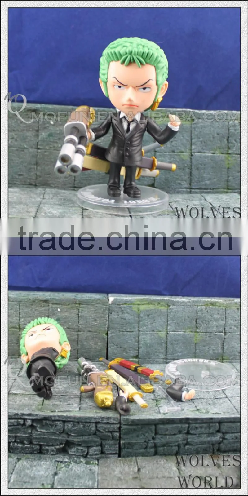 MINI QUTE 11 cm 2 styles japanese anime one piece action figure zoro Solon with mortar & sword brinquedos boys NO.MQ 096