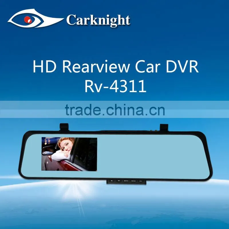 Rearview mirror Universal clip on Car DVR with 2-way Video put +1080P