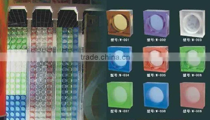Various types of beautiful glass block