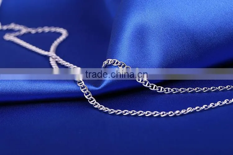 2015 wholesale fashion jewelry rhodium plated cheap chain necklace